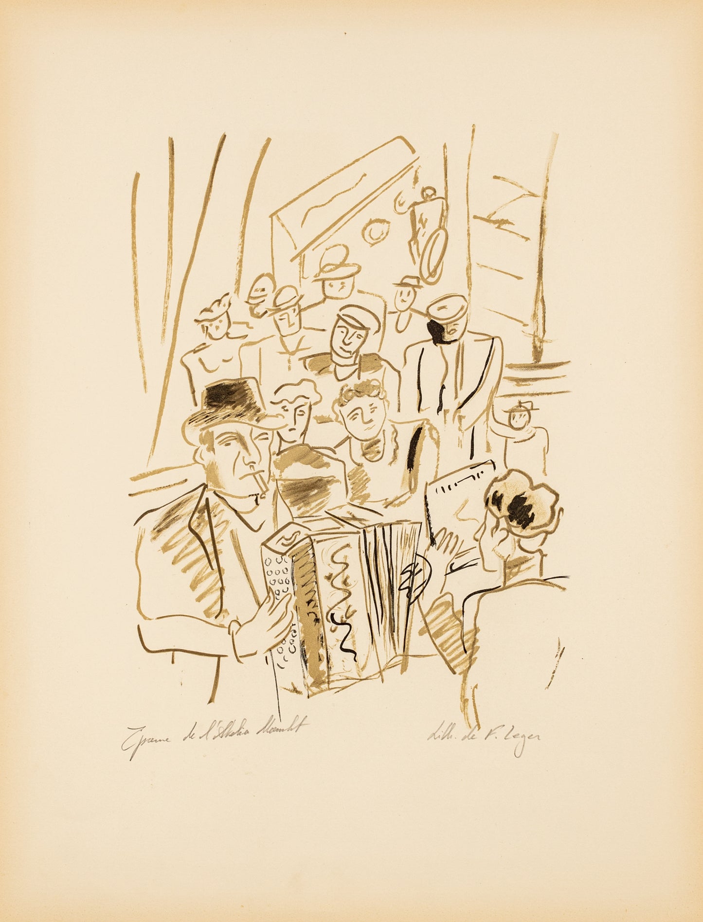 Le Café - "La Ville" by Fernand Leger, 1959 - Mourlot Editions - Fine_Art - Poster - Lithograph - Wall Art - Vintage - Prints - Original