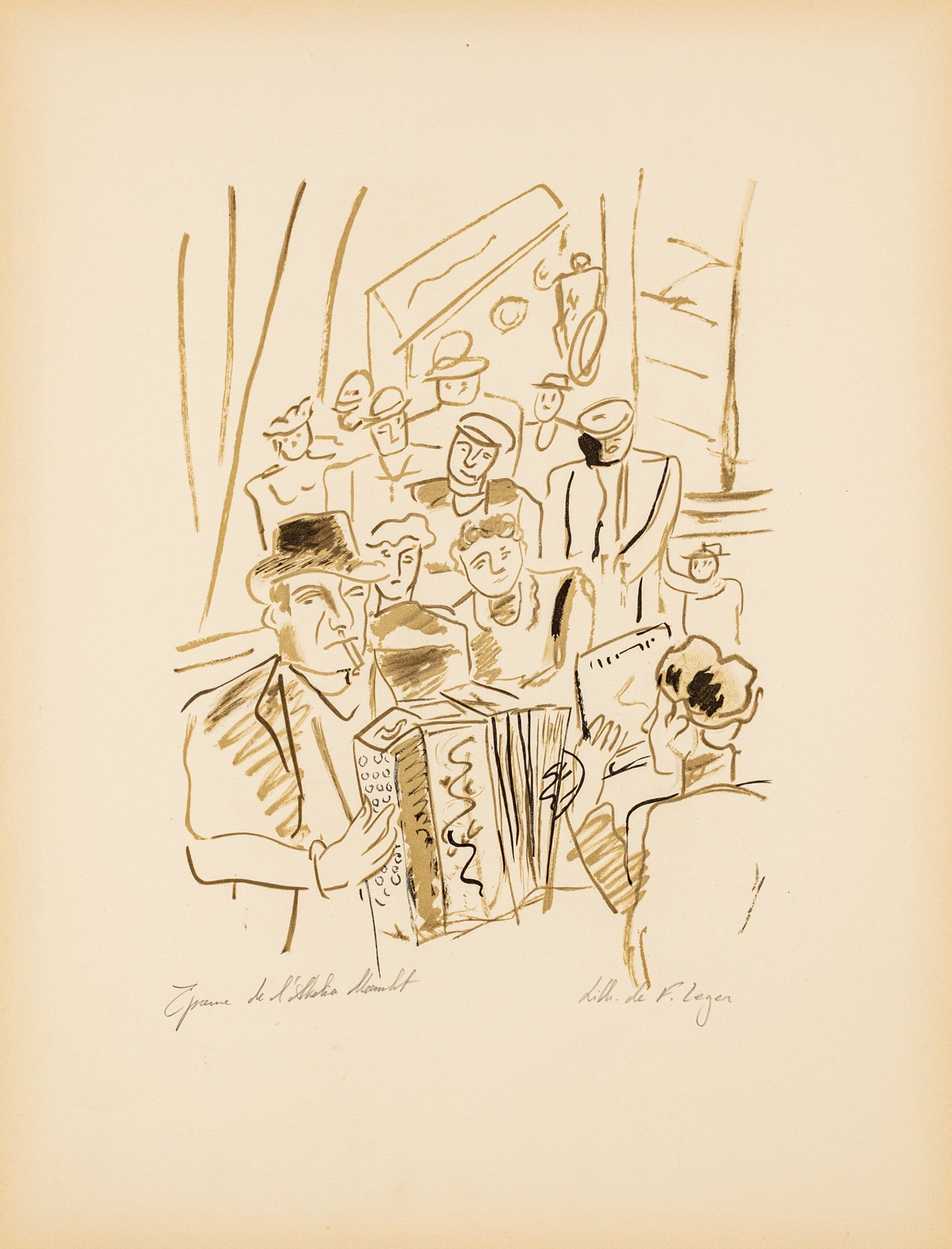 Le Café - "La Ville" by Fernand Leger, 1959 - Mourlot Editions - Fine_Art - Poster - Lithograph - Wall Art - Vintage - Prints - Original