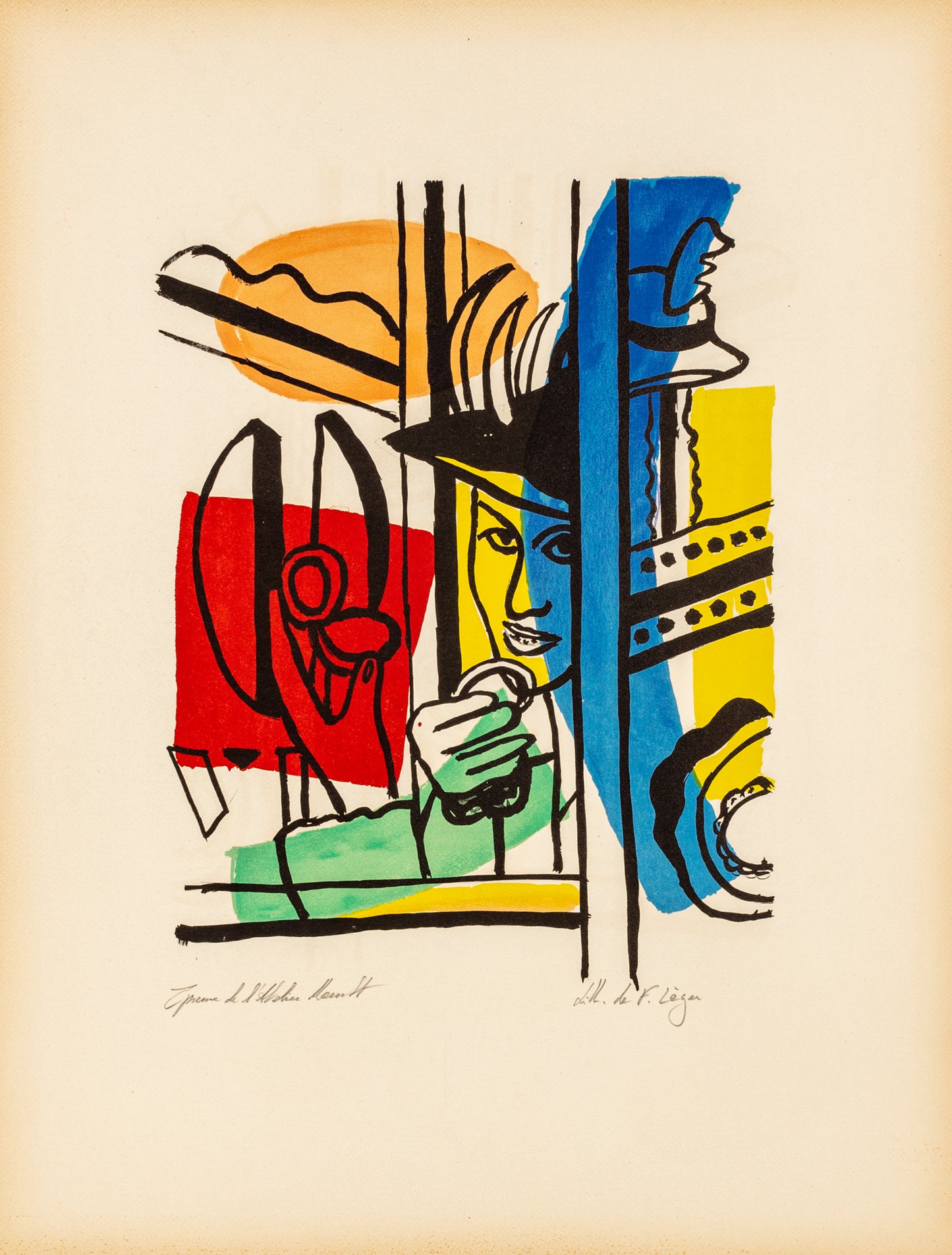 La Femme au Poudrier - "La Ville" (after) Fernand Leger, 1959 - Mourlot Editions - Fine_Art - Poster - Lithograph - Wall Art - Vintage - Prints - Original