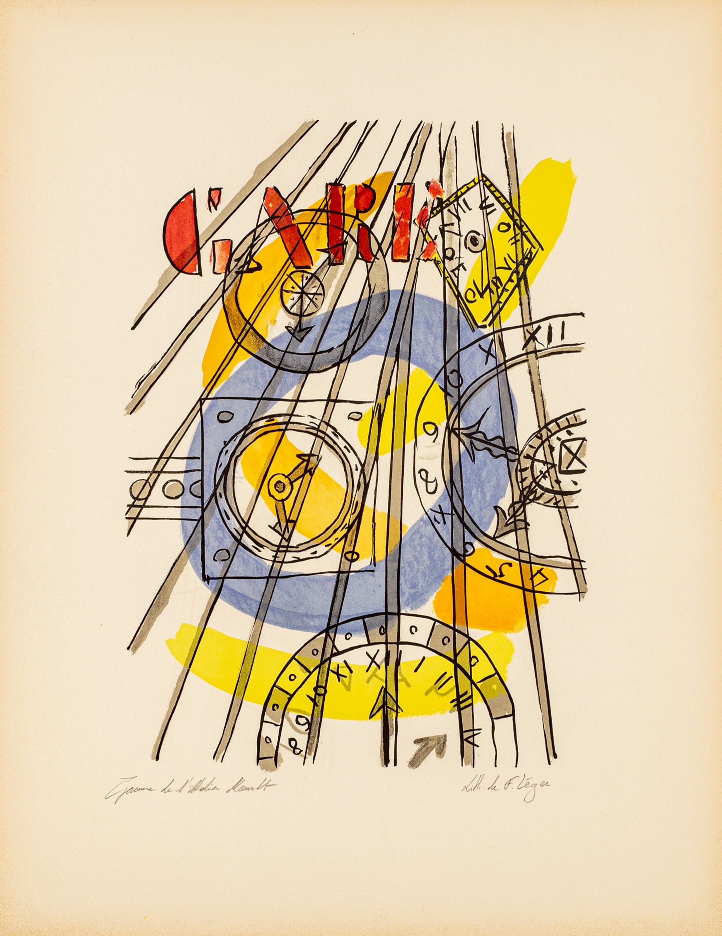 La Gare (the train station) - "La Ville" (after) Fernand Leger, 1959 - Mourlot Editions - Fine_Art - Poster - Lithograph - Wall Art - Vintage - Prints - Original