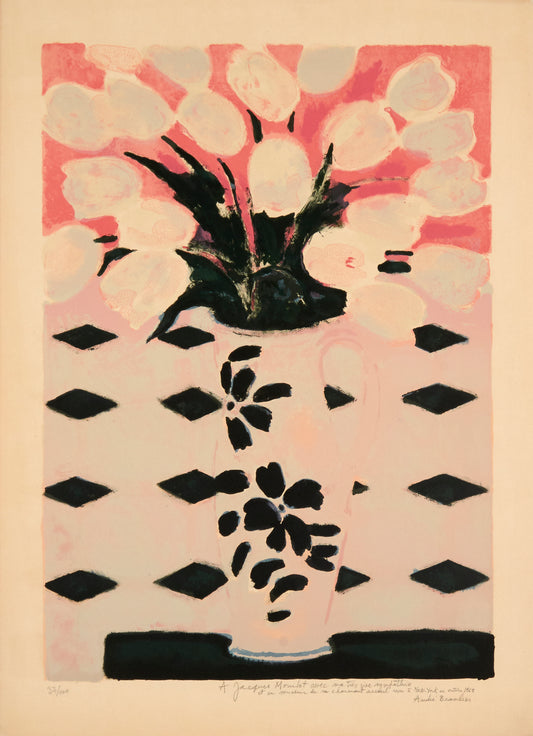 Le vase de Tulipes by André Brasilier, 1968 - Mourlot Editions - Fine_Art - Poster - Lithograph - Wall Art - Vintage - Prints - Original