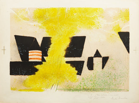 L'Arbre Jaune by André Brasilier, 1971 - Mourlot Editions - Fine_Art - Poster - Lithograph - Wall Art - Vintage - Prints - Original