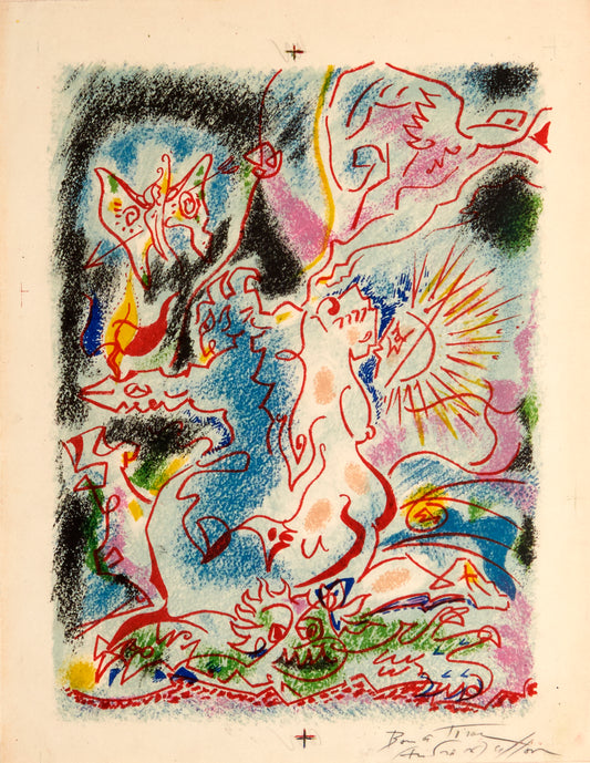 Les Incertitudes de Psyche by André Masson - Mourlot Editions - Fine_Art - Poster - Lithograph - Wall Art - Vintage - Prints - Original