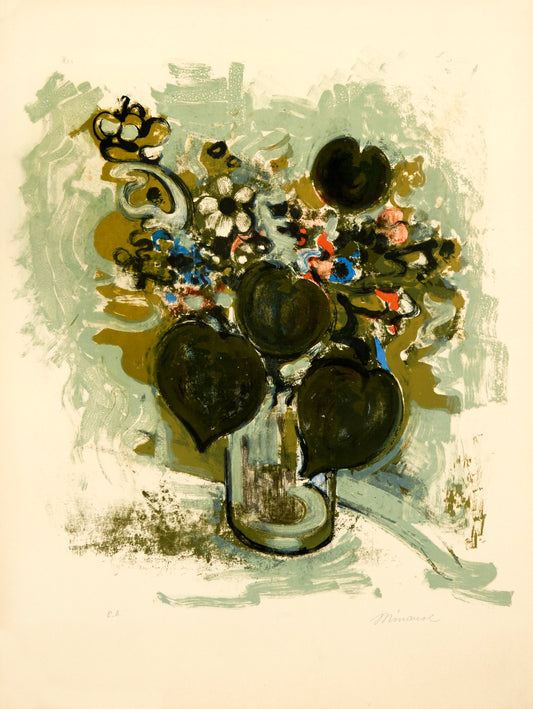 Dark Green Vase by André Minaux - Mourlot Editions - Fine_Art - Poster - Lithograph - Wall Art - Vintage - Prints - Original