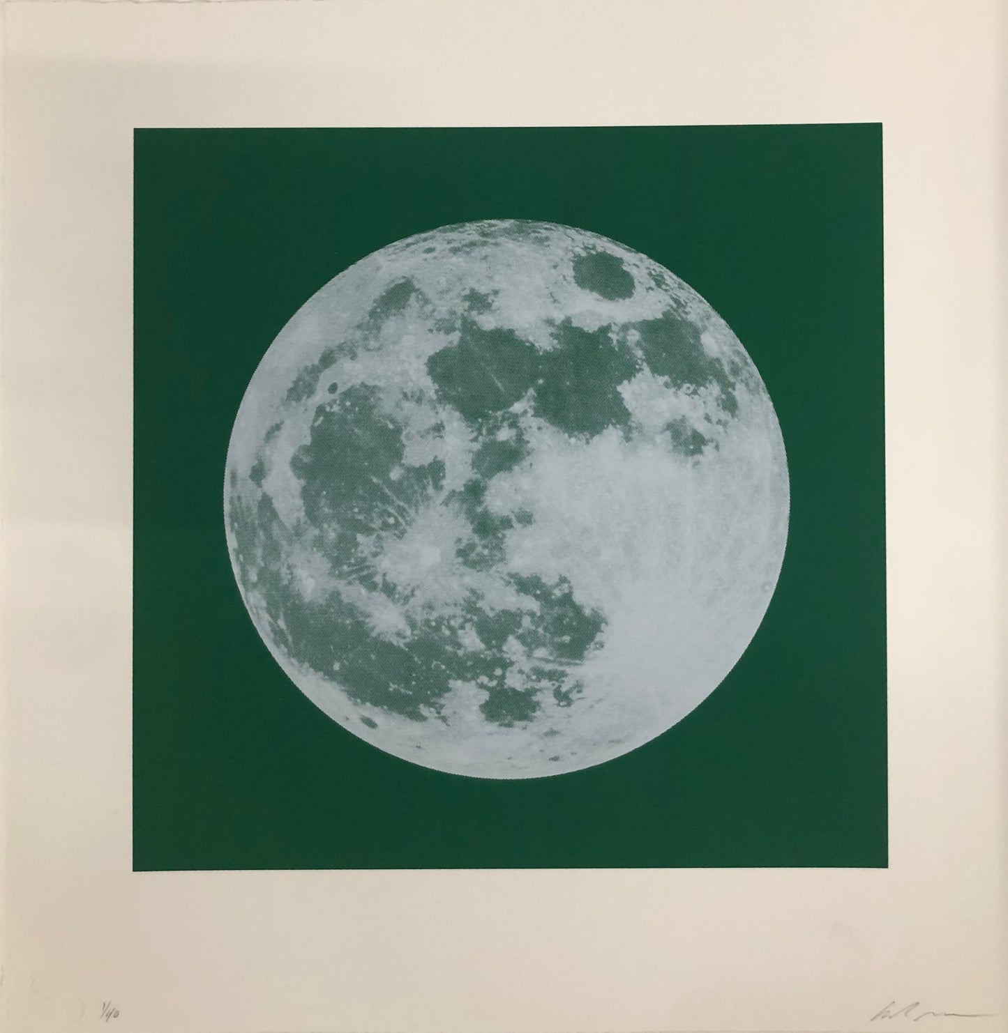 Moon Portraits - Full Moon - December 3, 2017 (Green) by Andy Gershon - Mourlot Editions - Fine_Art - Poster - Lithograph - Wall Art - Vintage - Prints - Original