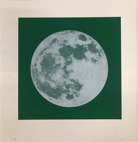 Moon Portraits - Full Moon - December 3, 2017 (Green) by Andy Gershon - Mourlot Editions - Fine_Art - Poster - Lithograph - Wall Art - Vintage - Prints - Original