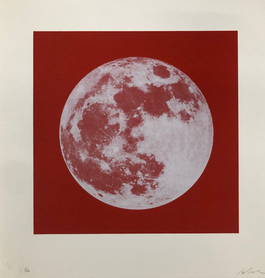 Moon Portraits - Full Moon - December 3, 2017 (Red) by Andy Gershon - Mourlot Editions - Fine_Art - Poster - Lithograph - Wall Art - Vintage - Prints - Original