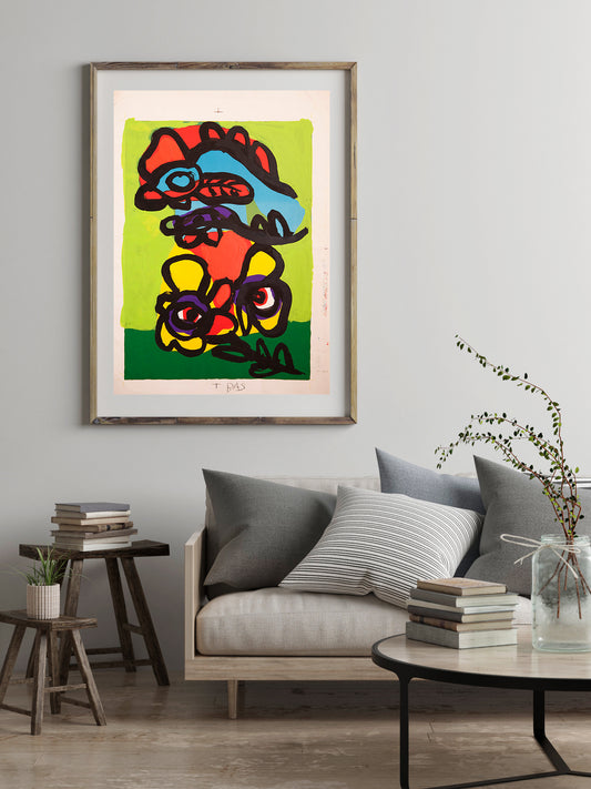 Hommage à Mourlot by Karel Appel (with gouache), 1975 - Mourlot Editions - Fine_Art - Poster - Lithograph - Wall Art - Vintage - Prints - Original