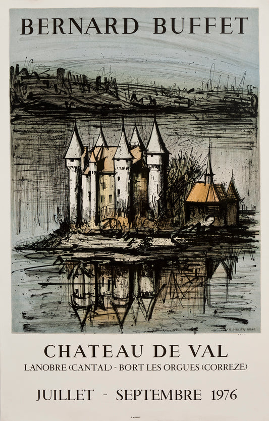 Le Château de Val (after) Bernard Buffet, 1976 - Mourlot Editions - Fine_Art - Poster - Lithograph - Wall Art - Vintage - Prints - Original