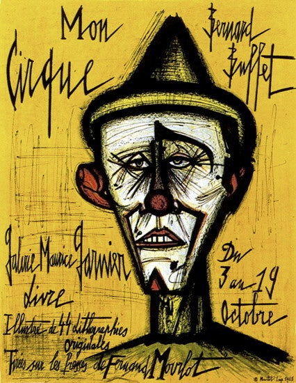 Mon Cirque by Bernad Buffet - Mourlot Editions - Fine_Art - Poster - Lithograph - Wall Art - Vintage - Prints - Original
