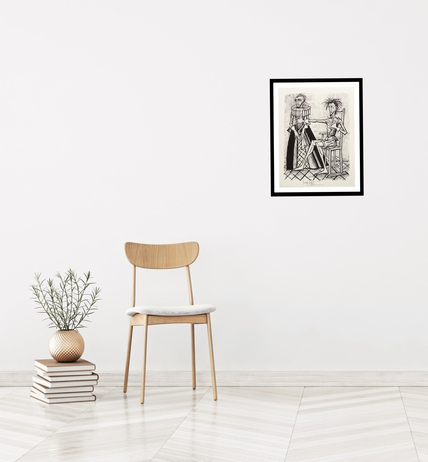 Don Quixote et la Duegne Barbue IX (B&W) - Don Quichotte by Bernard Buffet, 1989