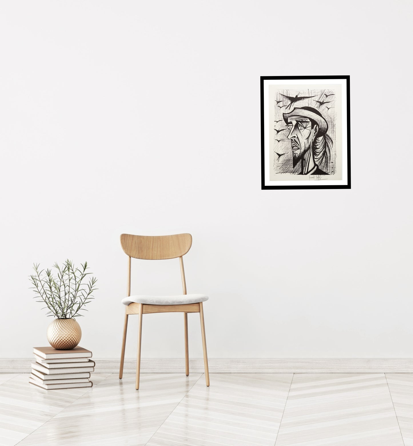 Don Quixote et les Oiseaux X (B&W) - Don Quichotte by Bernard Buffet, 1989