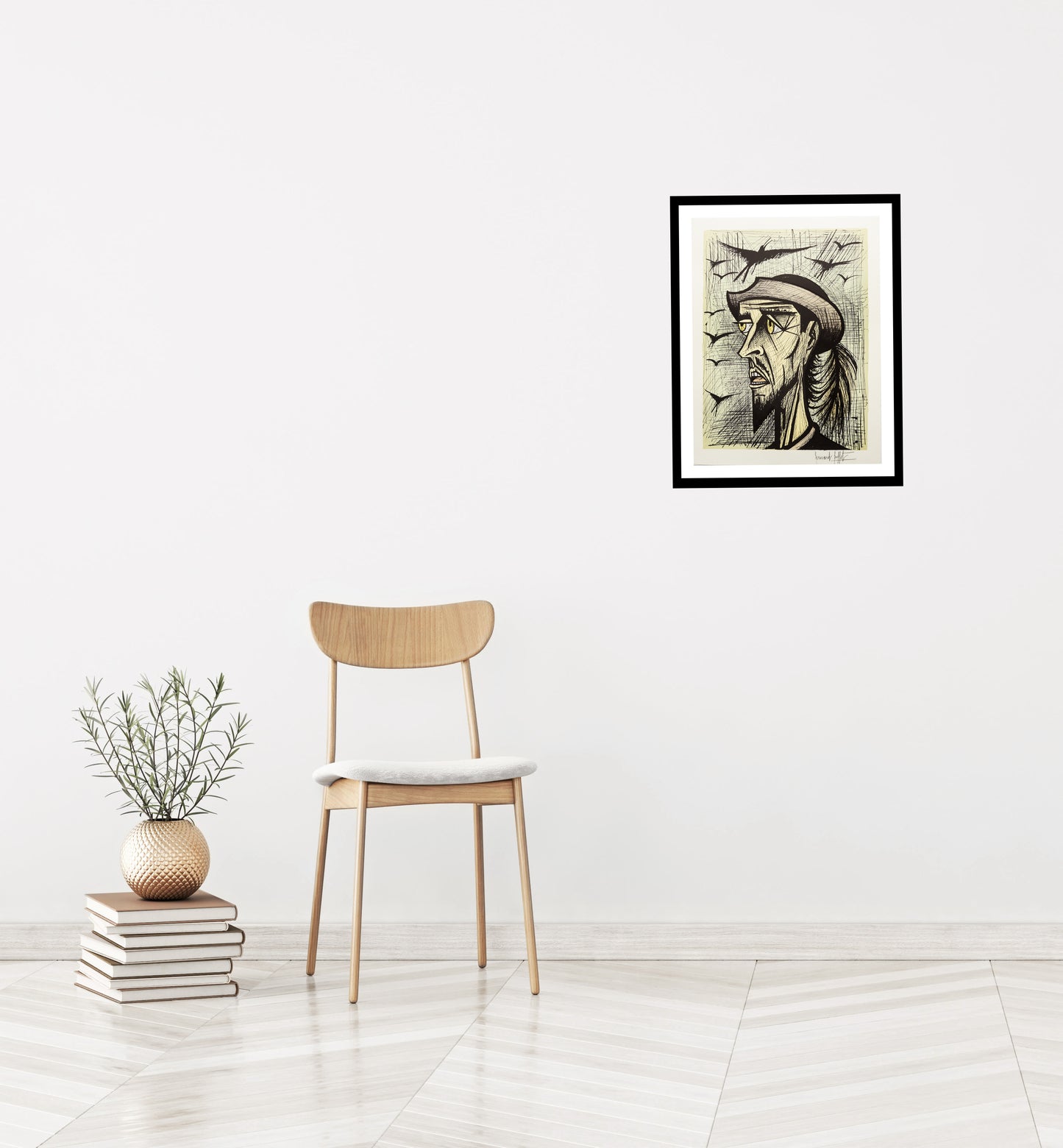 Don Quixote et les Oiseaux X - Don Quichotte by Bernard Buffet, 1989 - Mourlot Editions - Fine_Art - Poster - Lithograph - Wall Art - Vintage - Prints - Original