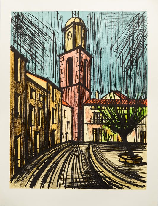 La Place de L'ormeau (Elm Square) by Bernard Buffet - Mourlot Editions - Fine_Art - Poster - Lithograph - Wall Art - Vintage - Prints - Original