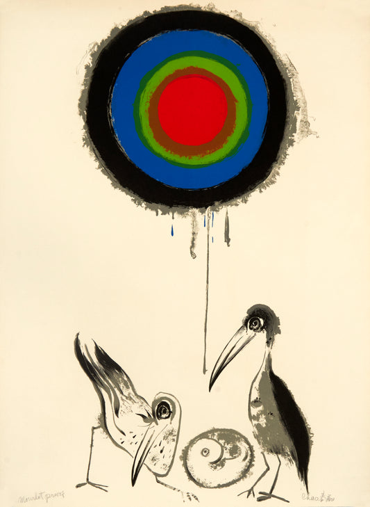 Untitled (2 Pelicans) by Chao Chung-Hsiang - Mourlot Editions - Fine_Art - Poster - Lithograph - Wall Art - Vintage - Prints - Original