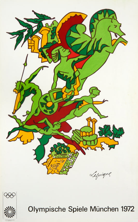 Faster, Higher, Stronger - Olympische Spiele München by Charles Lapicque, 1972 - Mourlot Editions - Fine_Art - Poster - Lithograph - Wall Art - Vintage - Prints - Original