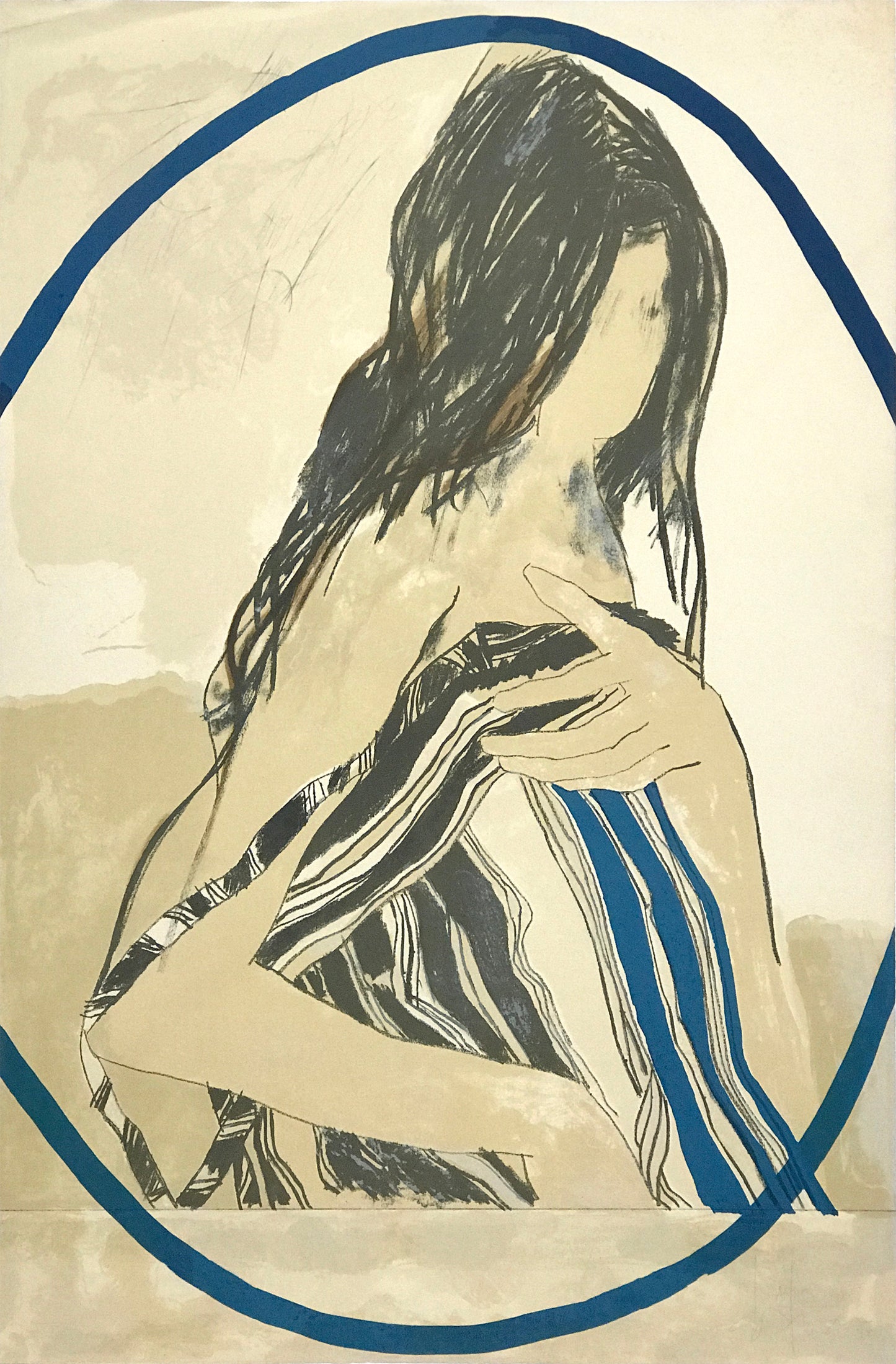 Early, Early, Blue Arcs by Bruce Dorfman - Mourlot Editions - Fine_Art - Poster - Lithograph - Wall Art - Vintage - Prints - Original