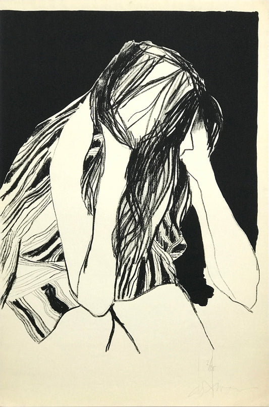 Woman in Black and White by Bruce Dorfman - Mourlot Editions - Fine_Art - Poster - Lithograph - Wall Art - Vintage - Prints - Original