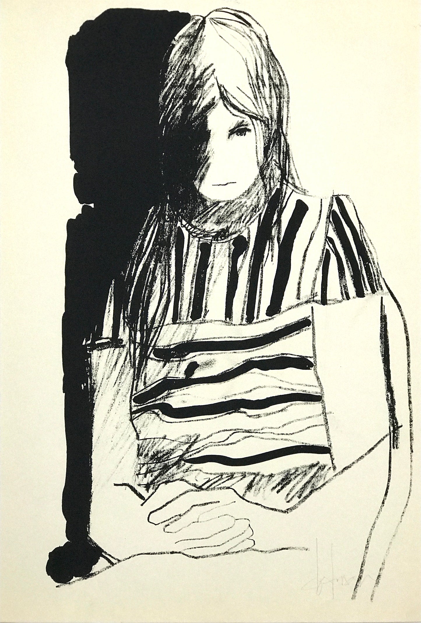 Young Girl in Black and White by Bruce Dorfman - Mourlot Editions - Fine_Art - Poster - Lithograph - Wall Art - Vintage - Prints - Original