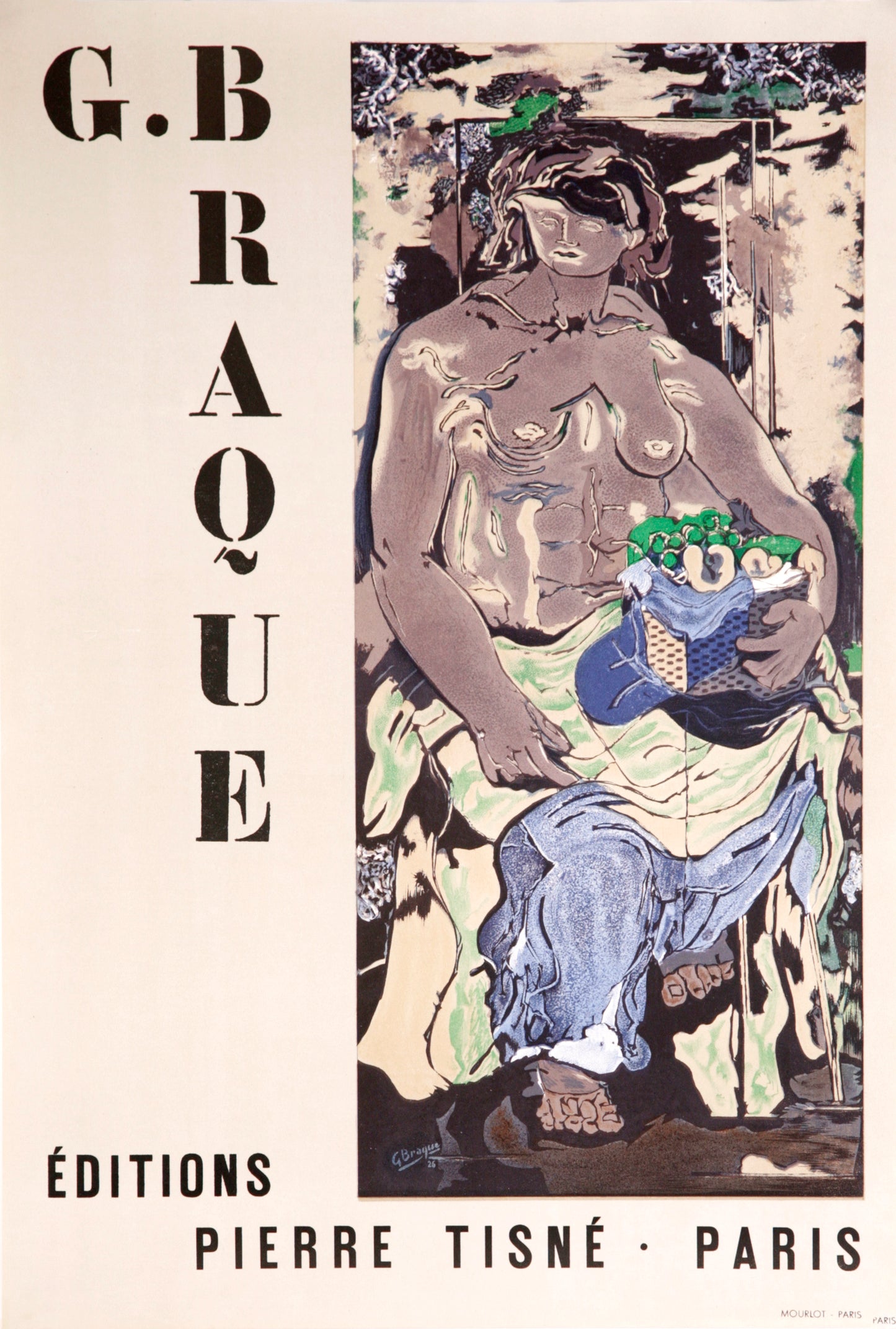 Editions Pierre Tisne - Paris by Georges Braque, 1953 - Mourlot Editions - Fine_Art - Poster - Lithograph - Wall Art - Vintage - Prints - Original