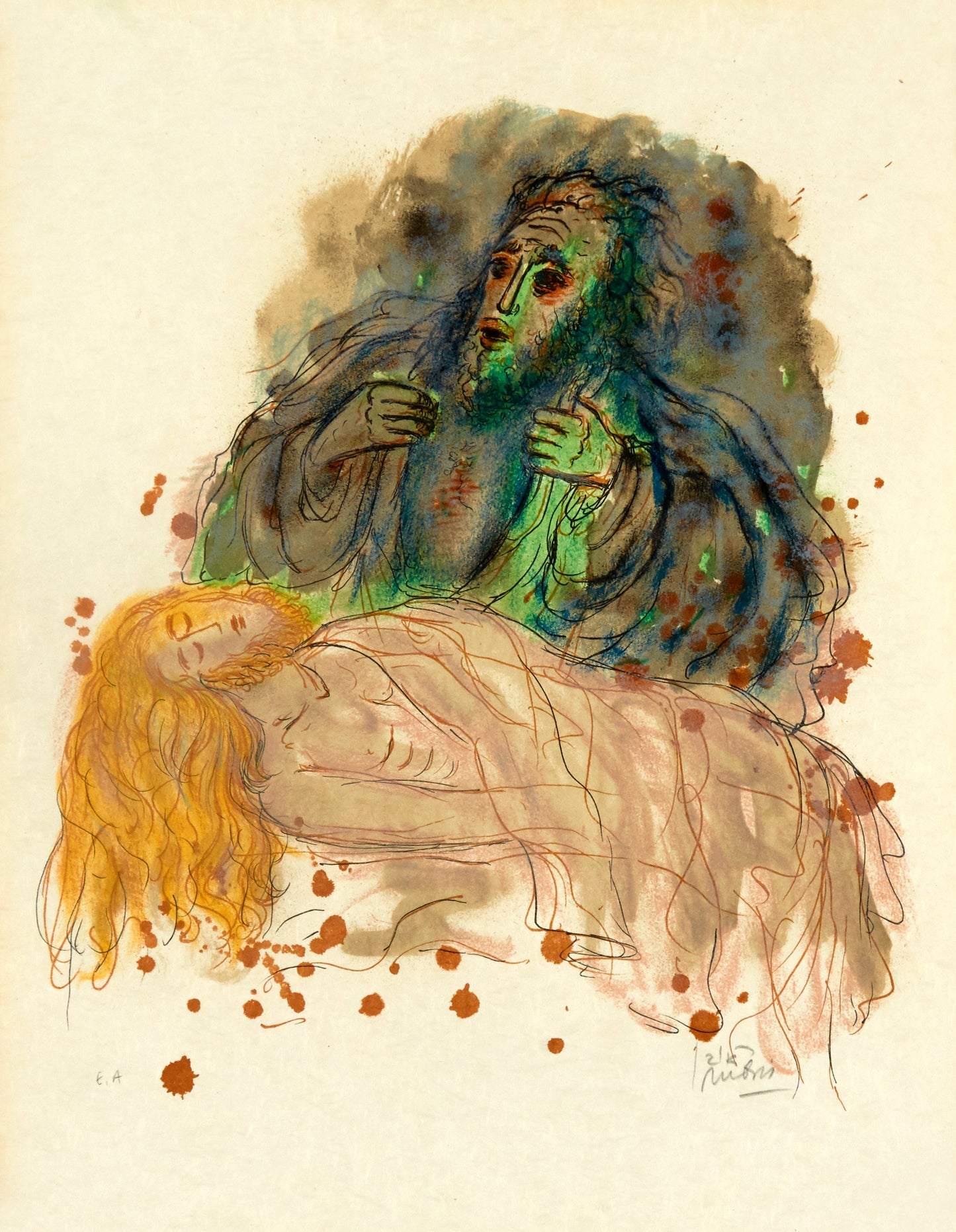 The Story of David Portofolio 9 by Elijah Reuven-Rubin - Mourlot Editions - Fine_Art - Poster - Lithograph - Wall Art - Vintage - Prints - Original