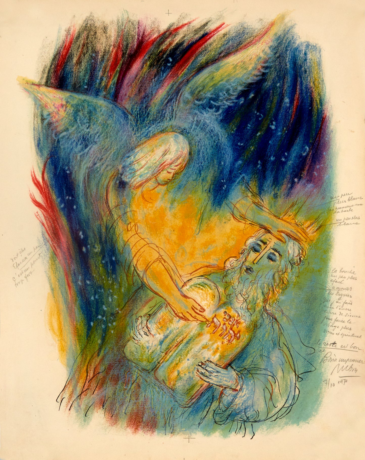 VII From Visions fo the Bible (with annotation) by Elijah Reuven-Rubin - Mourlot Editions - Fine_Art - Poster - Lithograph - Wall Art - Vintage - Prints - Original