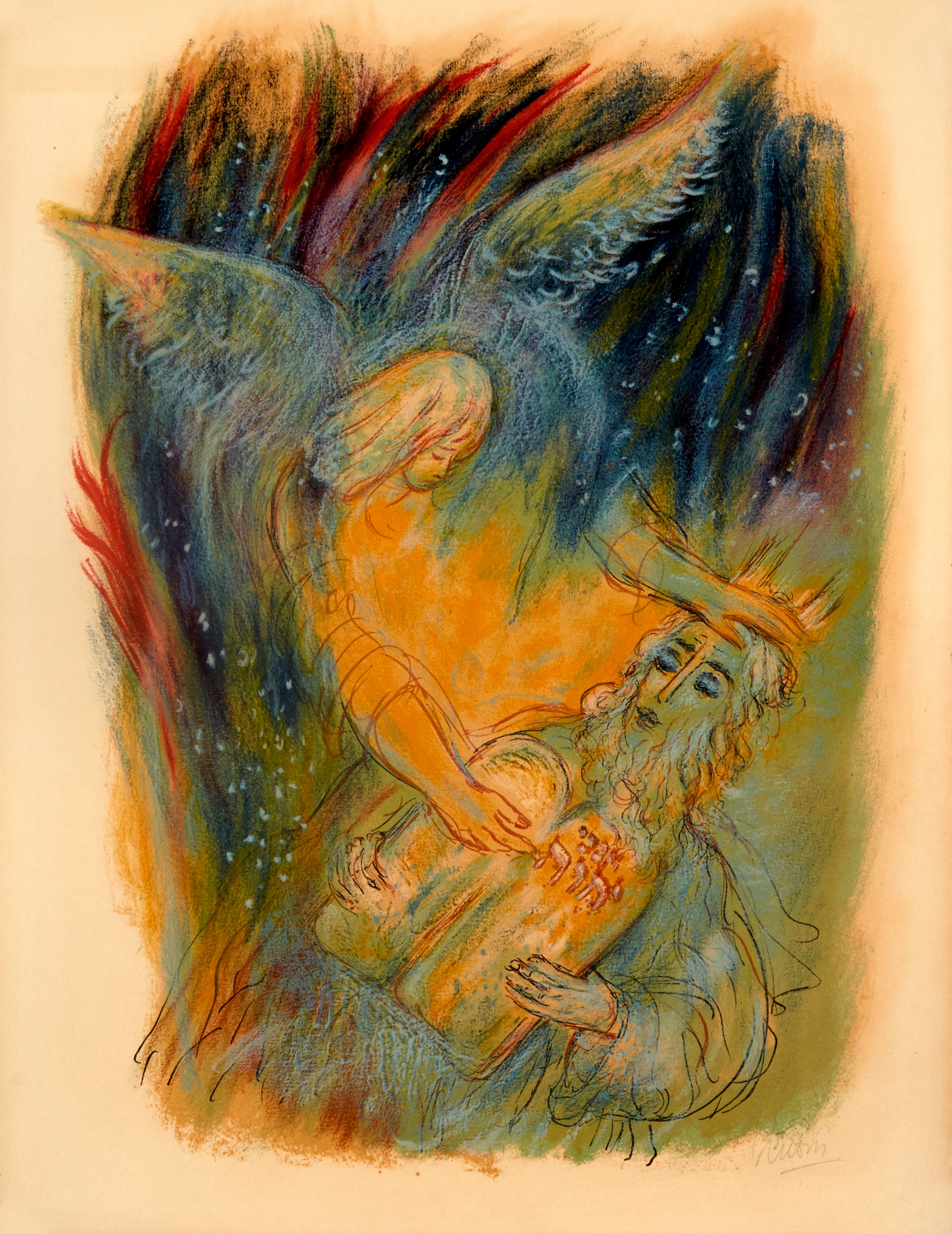 VII From Visions of the Bible by Elijah Reuven-Rubin - Mourlot Editions - Fine_Art - Poster - Lithograph - Wall Art - Vintage - Prints - Original