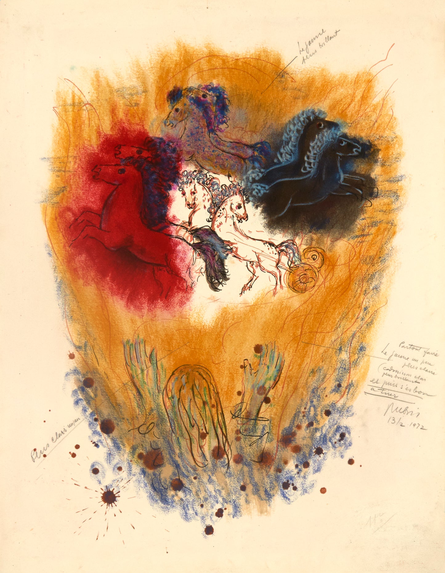 XI From Visions of the Bible (with annotations) by Elijah Reuven-Rubin - Mourlot Editions - Fine_Art - Poster - Lithograph - Wall Art - Vintage - Prints - Original