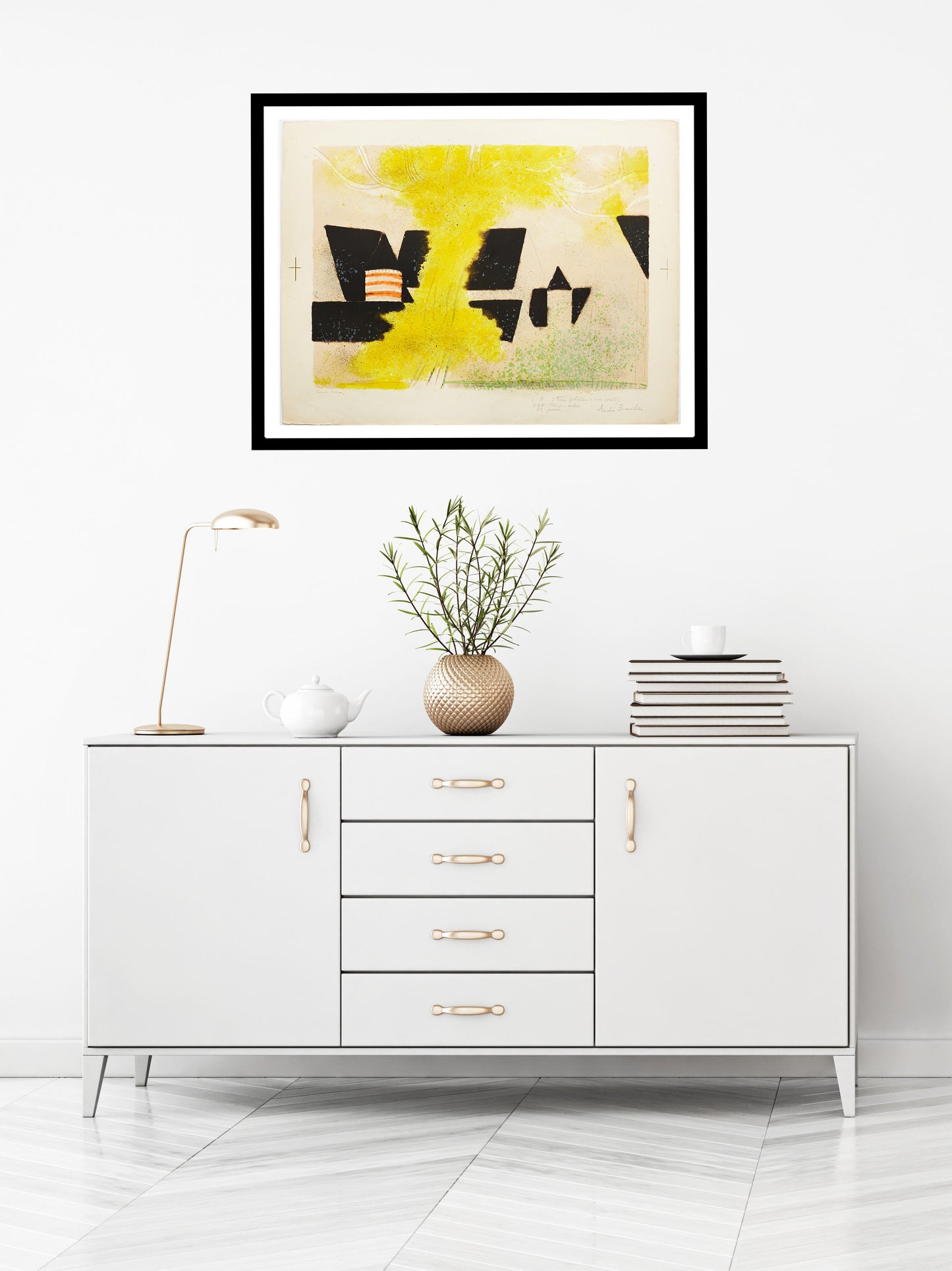 L'Arbre Jaune by André Brasilier, 1971 - Mourlot Editions - Fine_Art - Poster - Lithograph - Wall Art - Vintage - Prints - Original