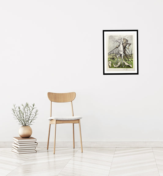 Des Troupeaux de Moutons VI - Don Quichotte by Bernard Buffet, 1989 - Mourlot Editions - Fine_Art - Poster - Lithograph - Wall Art - Vintage - Prints - Original