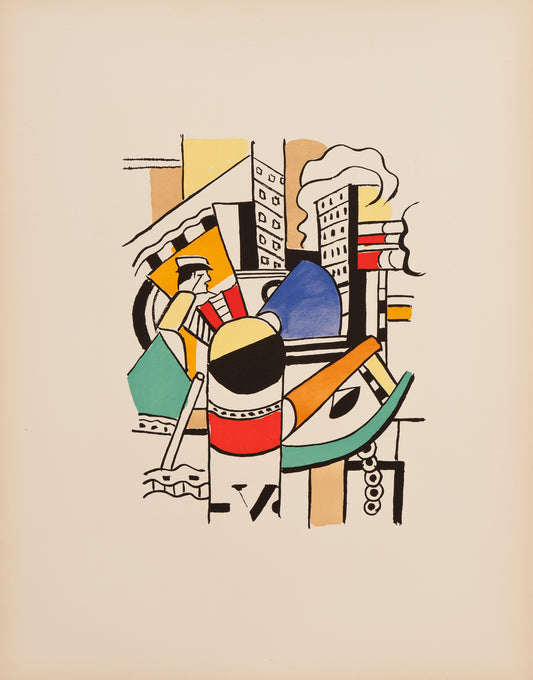 Le Remorqueur Dans La Ville - "La Ville" (after) Fernand Leger, 1959 - Mourlot Editions - Fine_Art - Poster - Lithograph - Wall Art - Vintage - Prints - Original