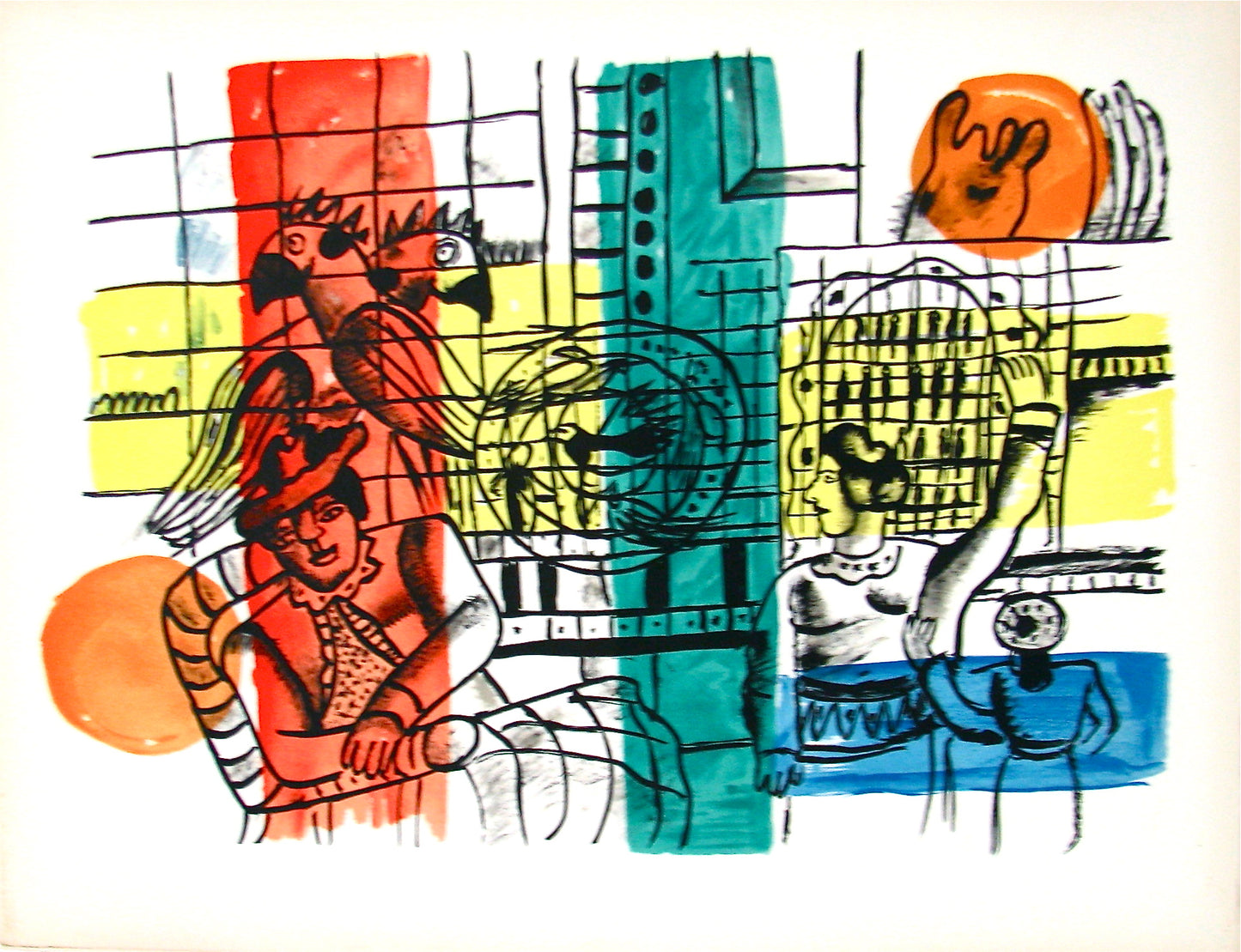 La Marchande d'Oiseaux - "La Ville" (after) Fernand Leger, 1959 - Mourlot Editions - Fine_Art - Poster - Lithograph - Wall Art - Vintage - Prints - Original