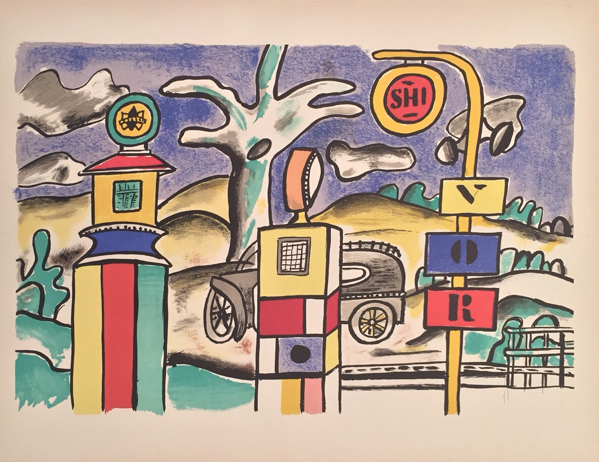 La Pompe a Essence (the Fuel Pump) - "La Ville" (after) Fernand Leger, 1959 - Mourlot Editions - Fine_Art - Poster - Lithograph - Wall Art - Vintage - Prints - Original