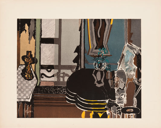 Interieur a la Table Noir (after) Georges Braque, 1949 - Mourlot Editions - Fine_Art - Poster - Lithograph - Wall Art - Vintage - Prints - Original