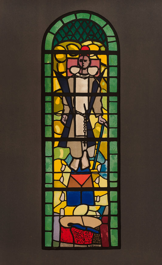 Vitrail de l’eglise de Saint Dominique, Varengeville (after) Georges Braque, 1960 - Mourlot Editions - Fine_Art - Poster - Lithograph - Wall Art - Vintage - Prints - Original