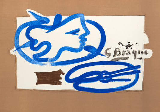 Profil à la palette - Galerie Maeght by Georges Braque, 1950 - Mourlot Editions - Fine_Art - Poster - Lithograph - Wall Art - Vintage - Prints - Original