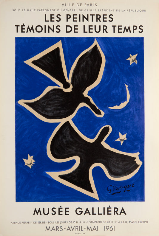 Les Peintres Temoins de leur Temps, Musee Galliera by Georges Braque, 1961 - Mourlot Editions - Fine_Art - Poster - Lithograph - Wall Art - Vintage - Prints - Original