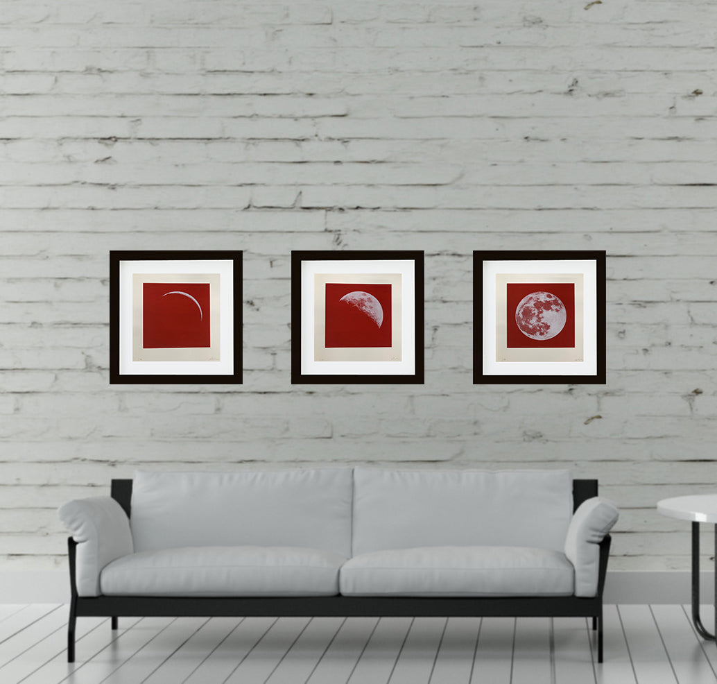Moon Portraits - Full Moon - December 3, 2017 (Red) by Andy Gershon - Mourlot Editions - Fine_Art - Poster - Lithograph - Wall Art - Vintage - Prints - Original