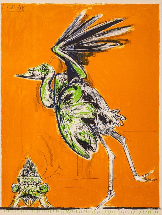 Bird About to Take Flight by Graham Sutherland - Mourlot Editions - Fine_Art - Poster - Lithograph - Wall Art - Vintage - Prints - Original