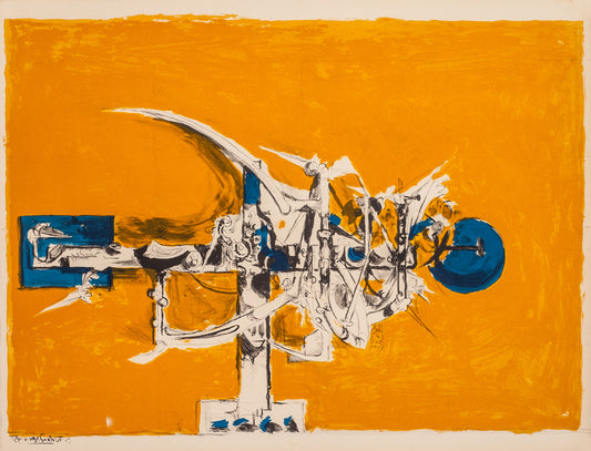 Thorn Cross (Orange Background) by Graham Sutherland - Mourlot Editions - Fine_Art - Poster - Lithograph - Wall Art - Vintage - Prints - Original