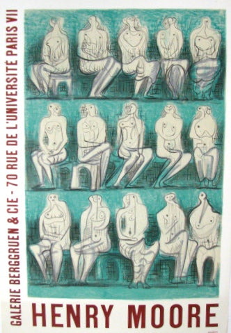 Galerie Berggruen & CIE by Henry Moore, 1957 - Mourlot Editions - Fine_Art - Poster - Lithograph - Wall Art - Vintage - Prints - Original