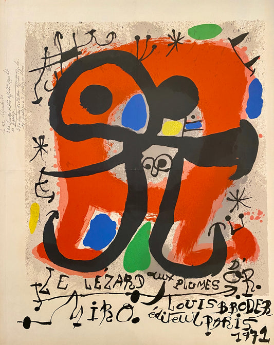 Lezard aux Plumes d'Or by Joan Miro, 1971 - Mourlot Editions - Fine_Art - Poster - Lithograph - Wall Art - Vintage - Prints - Original