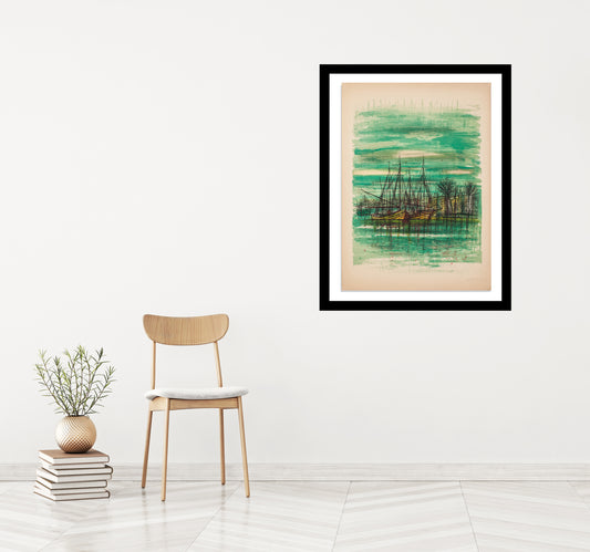 Port by Jean Carzou - Mourlot Editions - Fine_Art - Poster - Lithograph - Wall Art - Vintage - Prints - Original