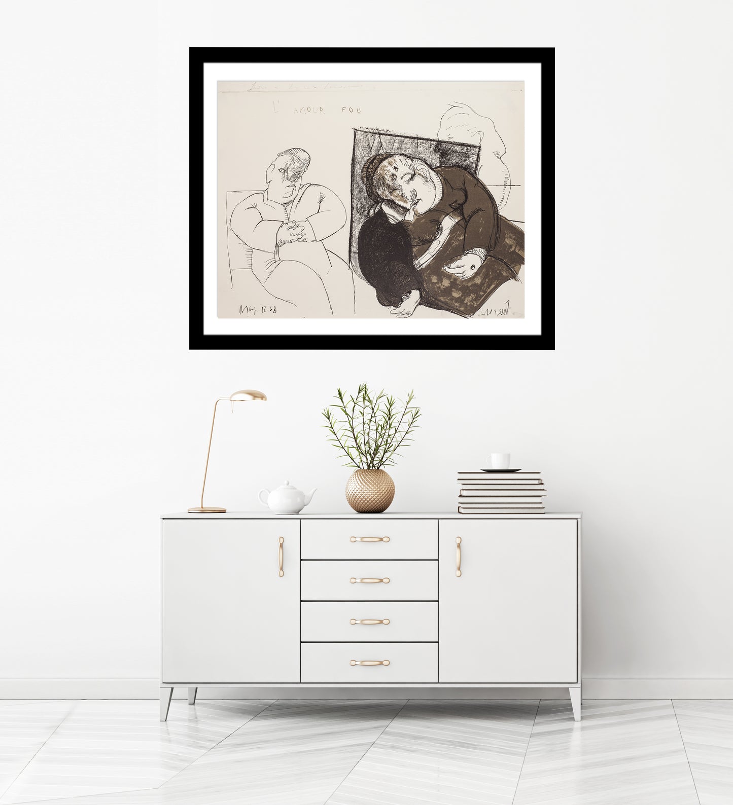 L'amour Fou by Jose Luis Cuevas - Mourlot Editions - Fine_Art - Poster - Lithograph - Wall Art - Vintage - Prints - Original