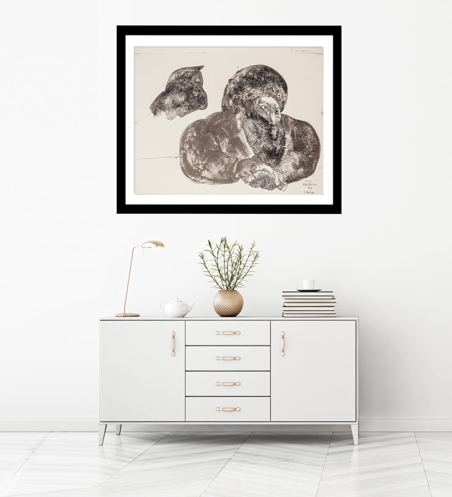 Dreams by Rasputin (Black and White) by Jose Luis Cuevas - Mourlot Editions - Fine_Art - Poster - Lithograph - Wall Art - Vintage - Prints - Original