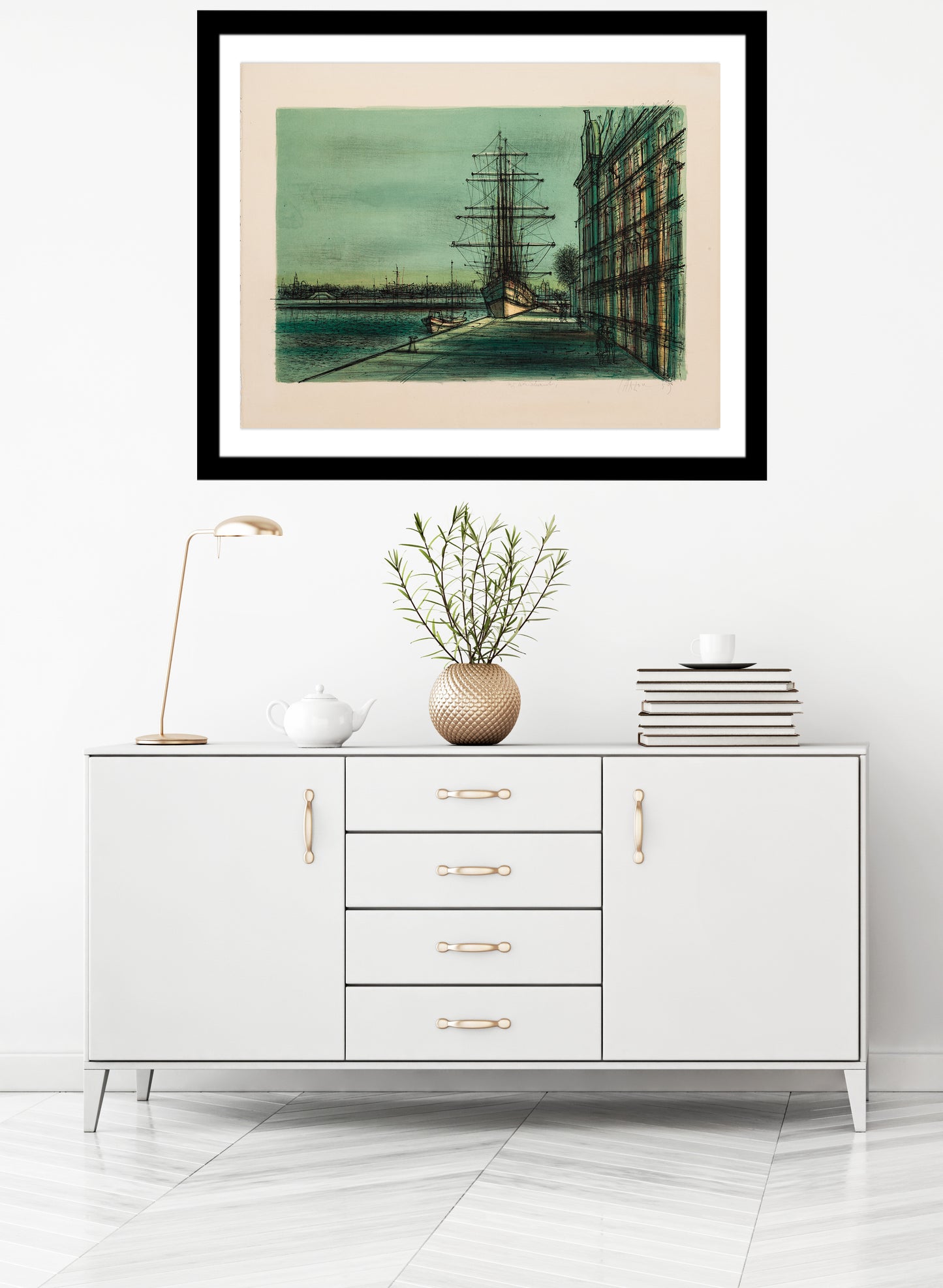 Le Bateau Ecole a Venise by Jean Carzou - Mourlot Editions - Fine_Art - Poster - Lithograph - Wall Art - Vintage - Prints - Original