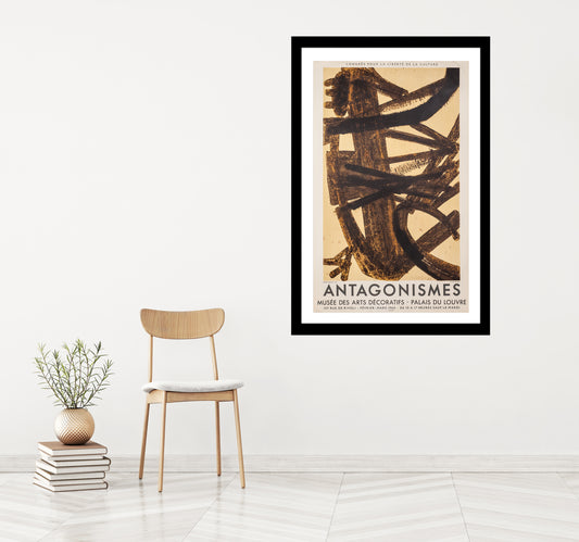Antagonismes by Pierre Soulages, 1960 - Mourlot Editions - Fine_Art - Poster - Lithograph - Wall Art - Vintage - Prints - Original