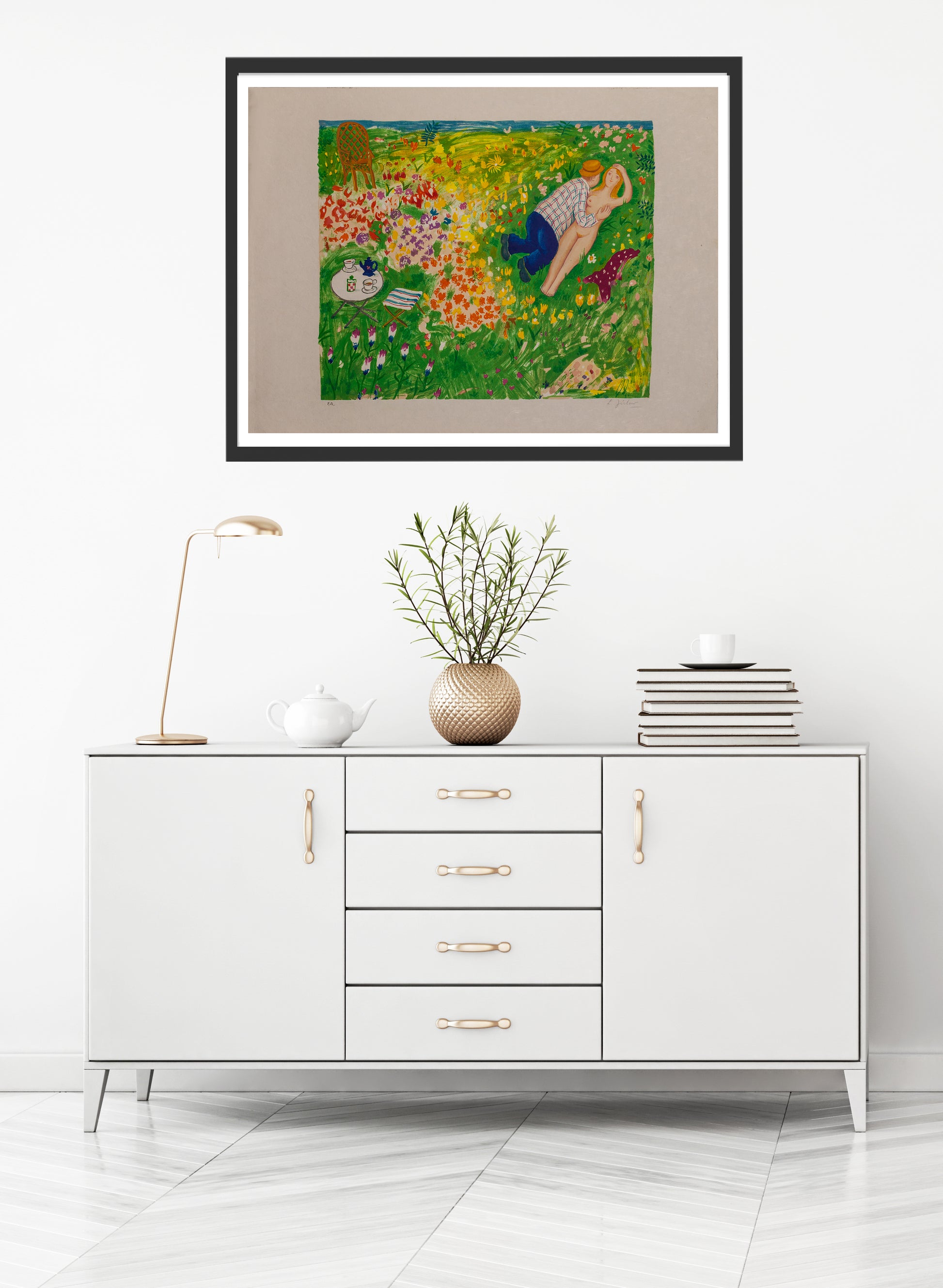 Paret i gräset by Lennart Jirlow - Mourlot Editions - Fine_Art - Poster - Lithograph - Wall Art - Vintage - Prints - Original