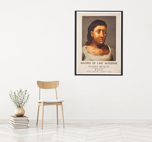Tete de Femme - Maîtres de l'Art Moderne - Galerie Beyerler (after) Pablo Picasso, 1955 - Mourlot Editions - Fine_Art - Poster - Lithograph - Wall Art - Vintage - Prints - Original