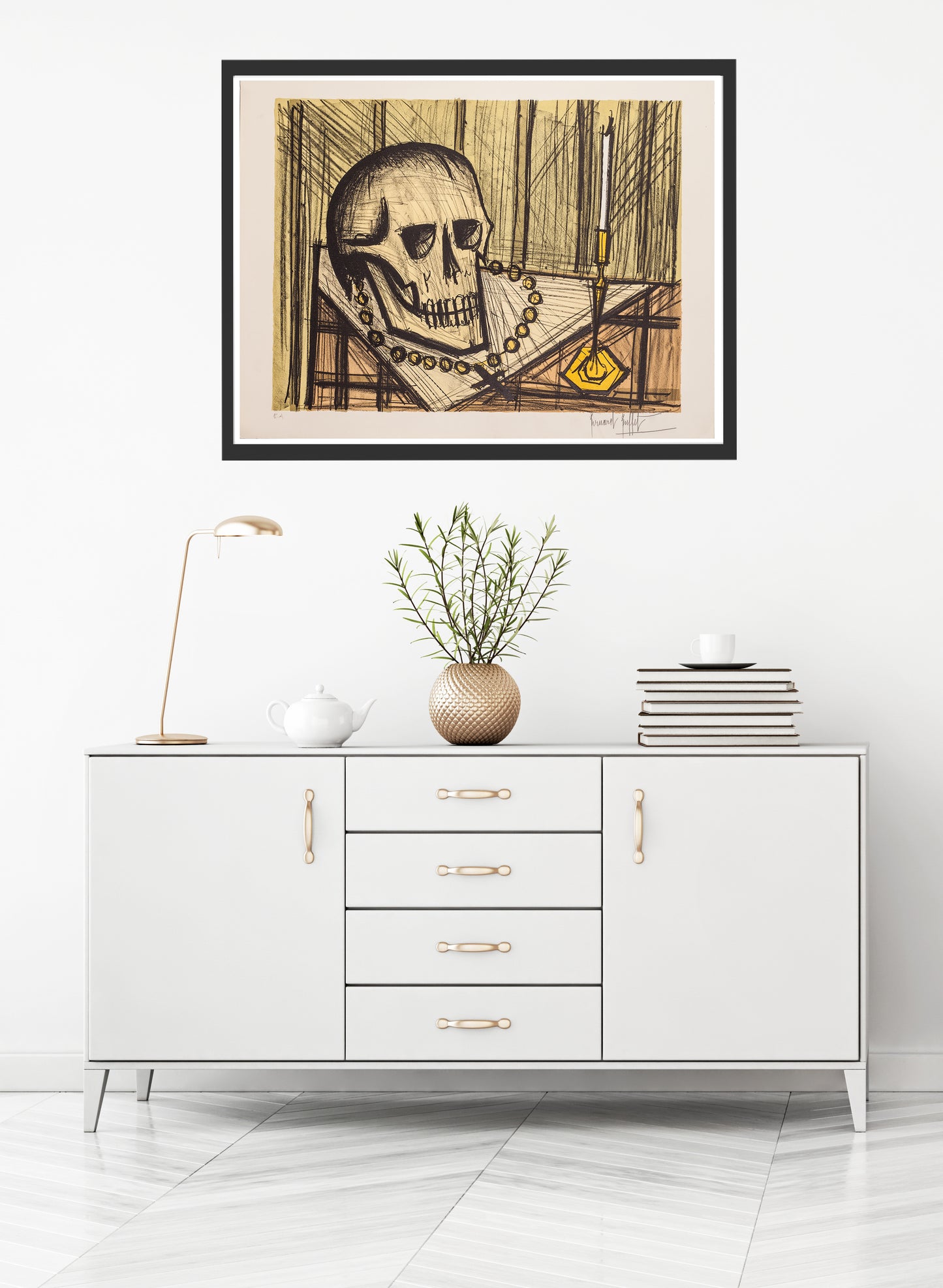 Vanité au Crâne by Bernard Buffet - Mourlot Editions - Fine_Art - Poster - Lithograph - Wall Art - Vintage - Prints - Original
